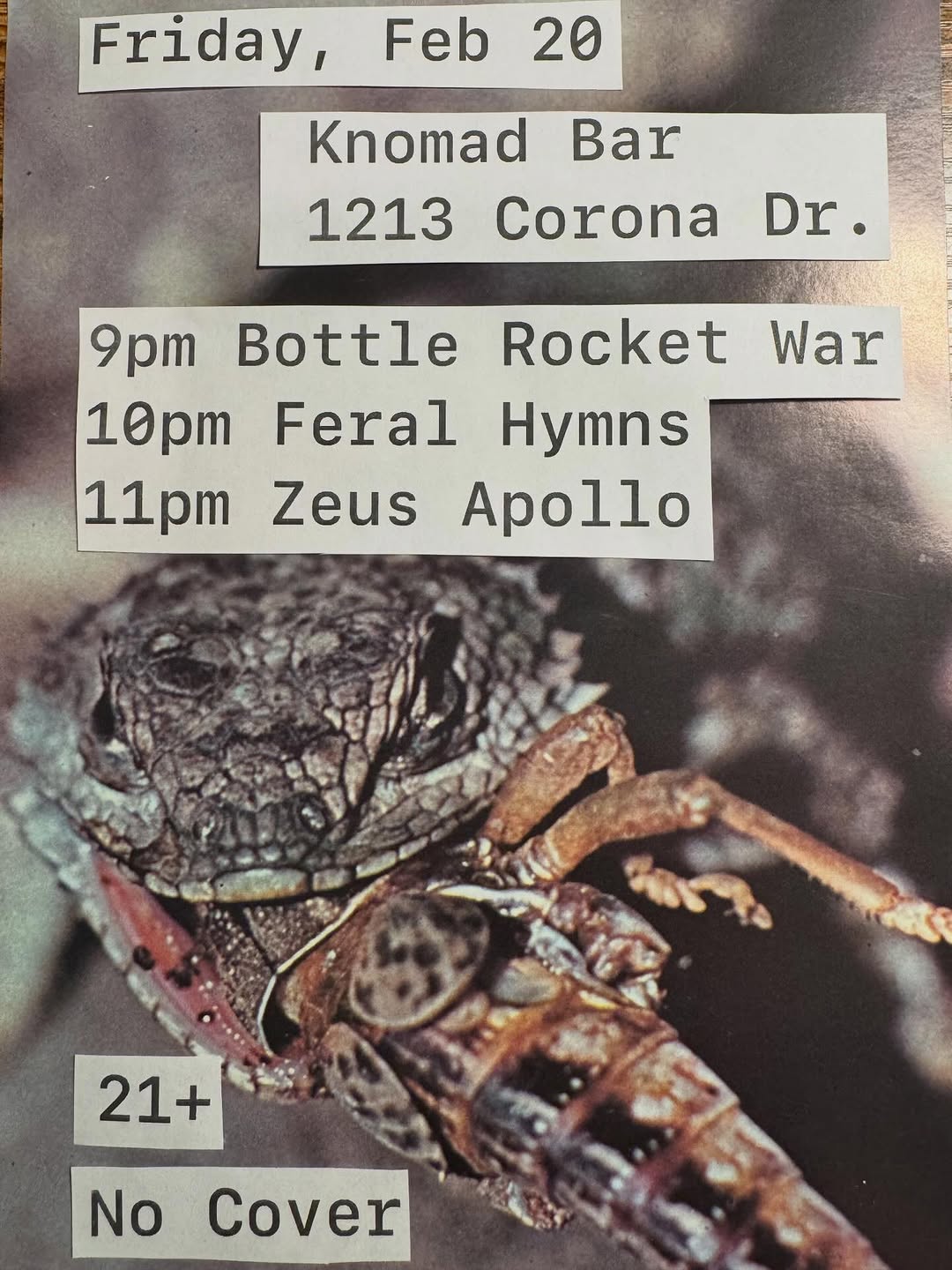 Nomad Bar show poster